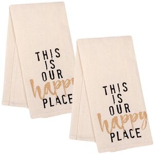THIS IS OUR HAPPY PLACE Tea Towels by Zen Chic for Moda 2 piece set NEW